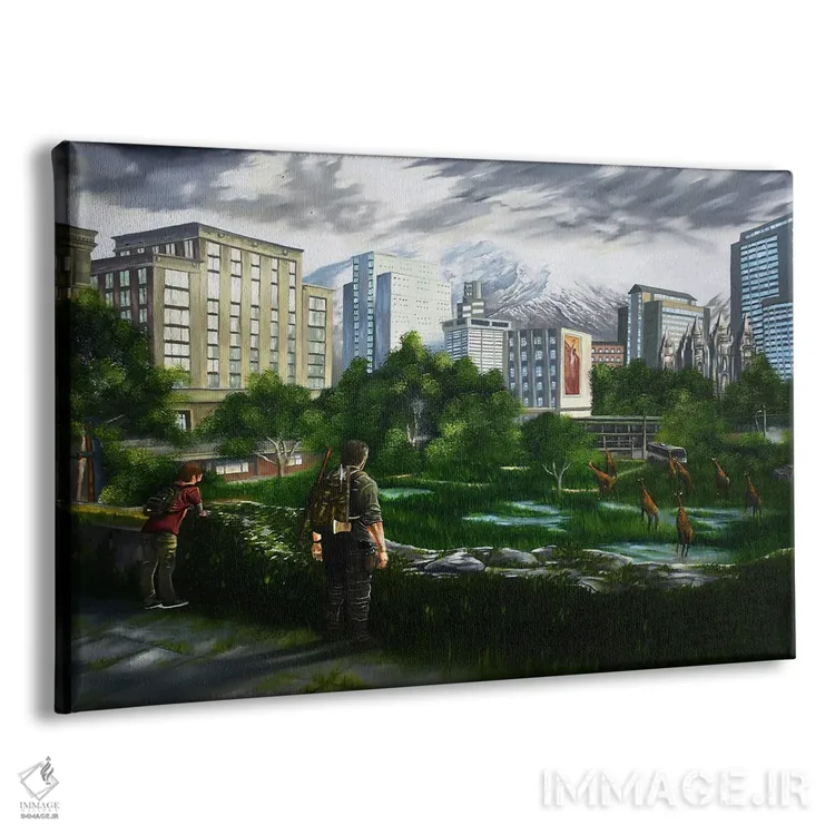 تابلو صحنهٔ زرافه اثر الکس کر - نمای پرسپکتیو محصول