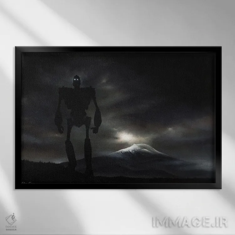 تابلو غول آهنی (انیمیشن) اثر الکس کر - نمای قابدار مشکی