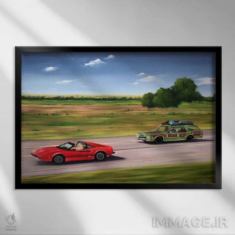 تابلو جادهٔ تعطیلات اثر الکس کر - نمای قابدار مشکی