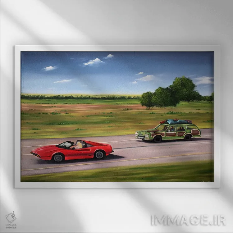 تابلو جادهٔ تعطیلات اثر الکس کر - نمای قابدار سفید