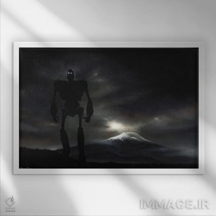 تابلو غول آهنی (انیمیشن) اثر الکس کر - نمای قابدار سفید