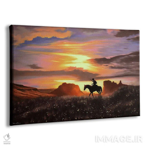 تابلو غروب رد دد (بازی Red Dead) اثر الکس کر - نمای پرسپکتیو محصول