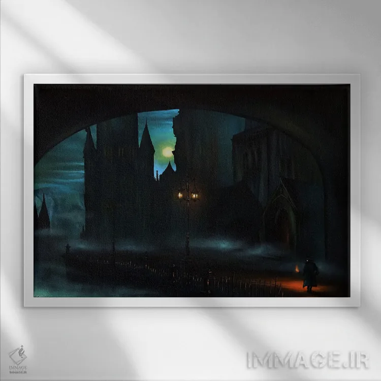 تابلو مهتاب بلادبورن (بازی ویدئویی) اثر الکس کر - نمای قابدار سفید