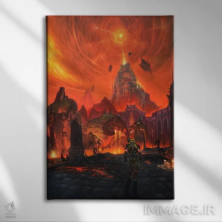 تابلو نکراول دوم (بازی Doom) اثر الکس کر - نمای روبهرو روی دیوار