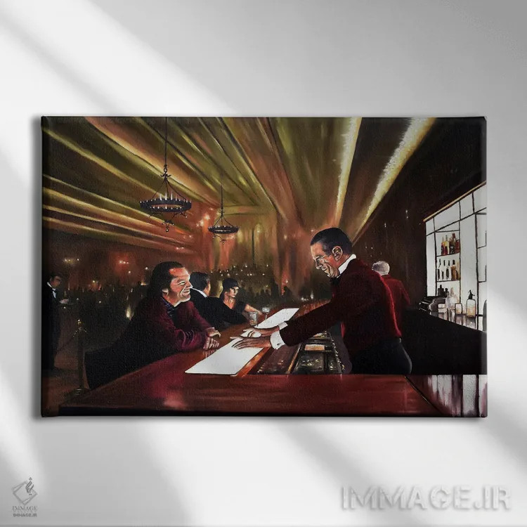 تابلو درخشش، صحنهٔ بار (فیلم درخشش) اثر الکس کر - نمای روبهرو روی دیوار