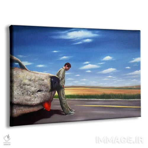 تابلو من فقط انسانم هری (ارجاع به هری پاتر) اثر الکس کر - نمای پرسپکتیو محصول