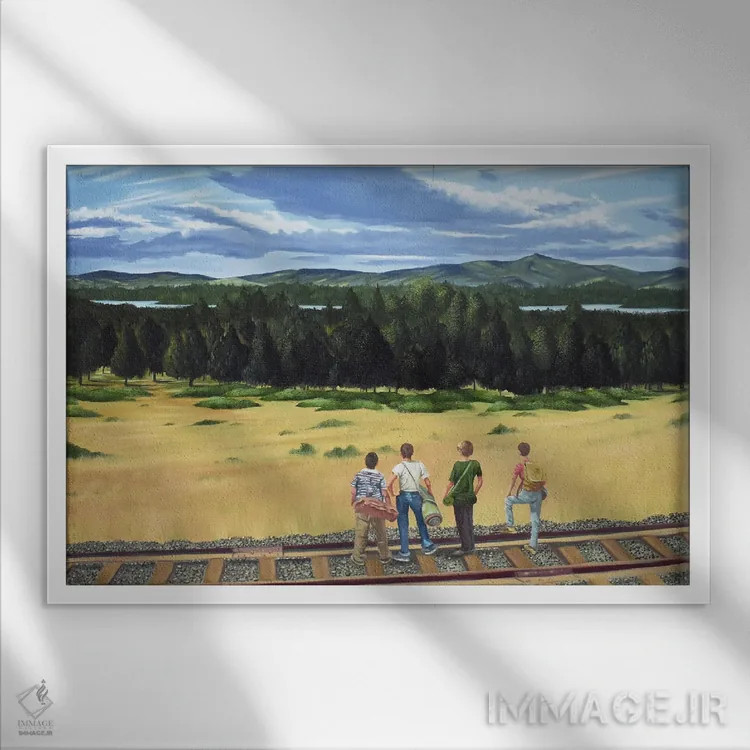 تابلو در کنارم بمان (فیلم/آهنگ) اثر الکس کر - نمای قابدار سفید