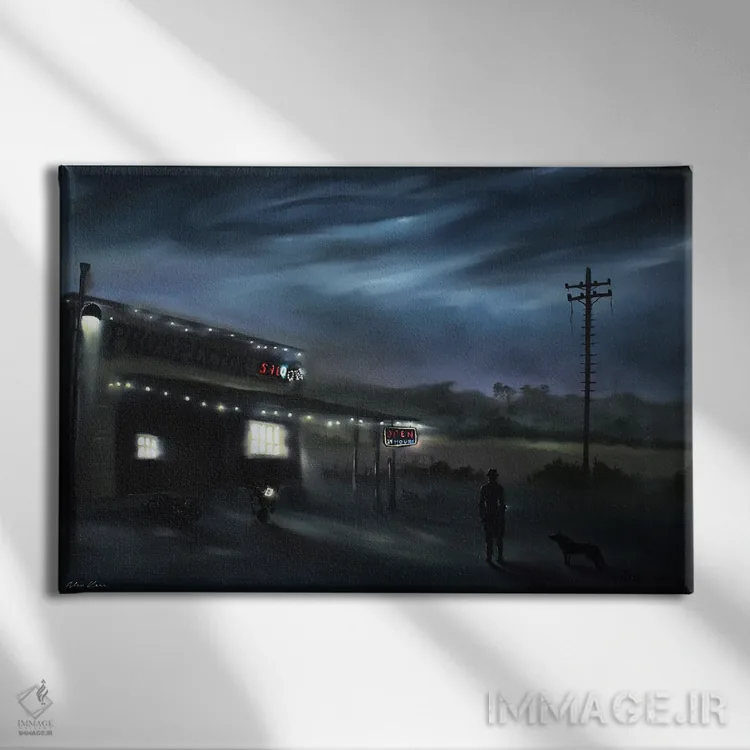 تابلو آواره اثر الکس کر - نمای روبهرو روی دیوار