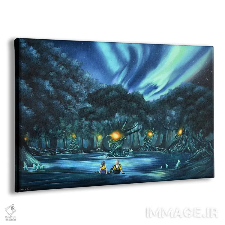 تابلو دریاچه FFX (بازی Final Fantasy X) اثر الکس کر - نمای پرسپکتیو محصول