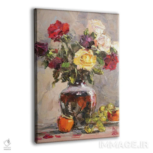 تابلو طبیعت بیجان رزها اثر سرگئی الکساندروویچ پوزدیف - نمای پرسپکتیو محصول