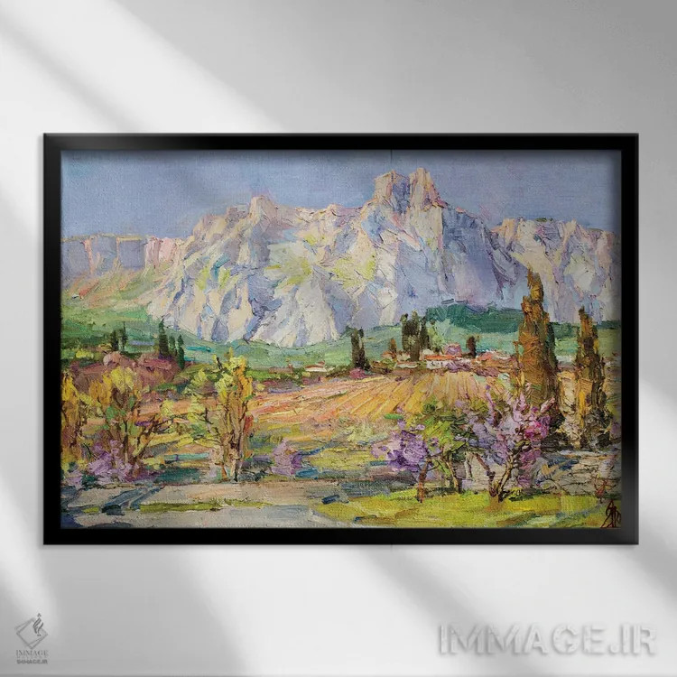 تابلو آی پتری (کوه در کریمه) اثر سرگئی الکساندروویچ پوزدیف - نمای قابدار مشکی