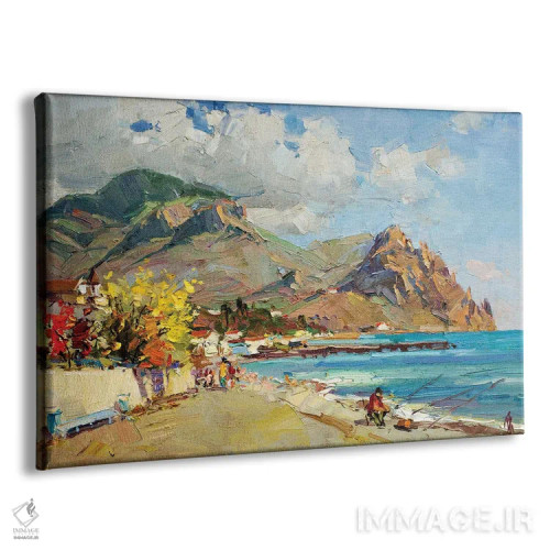 تابلو روستای ساحلی اثر سرگئی الکساندروویچ پوزدیف - نمای پرسپکتیو محصول