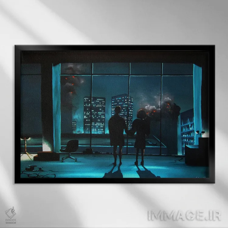 تابلو باشگاه مبارزه (فیلم) اثر الکس کر - نمای قابدار مشکی