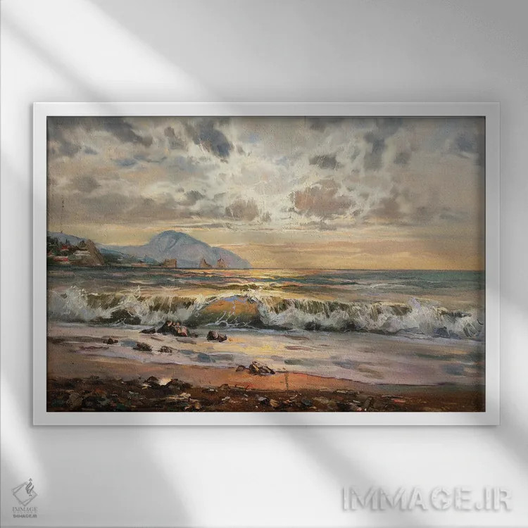 تابلو صبح اثر سرگئی الکساندروویچ پوزدیف - نمای قابدار سفید