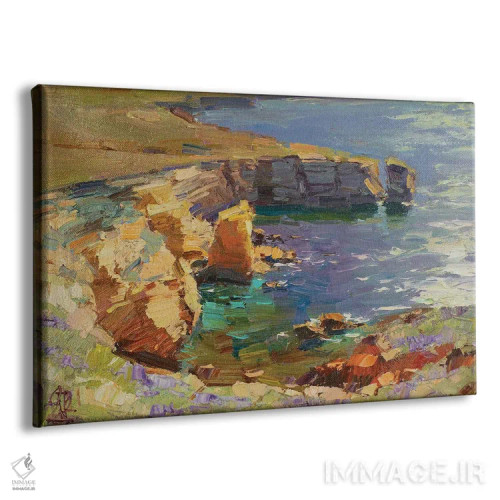 تابلو ساحل صخرهای کریمه غربی اثر سرگئی الکساندروویچ پوزدیف - نمای پرسپکتیو محصول