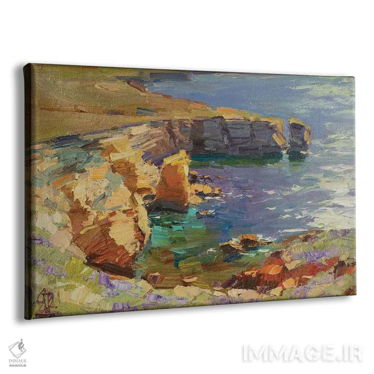 تابلو ساحل صخرهای کریمه غربی اثر سرگئی الکساندروویچ پوزدیف - نمای پرسپکتیو محصول