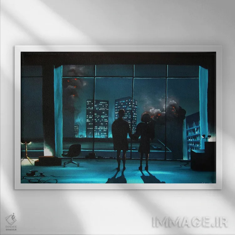 تابلو باشگاه مبارزه (فیلم) اثر الکس کر - نمای قابدار سفید