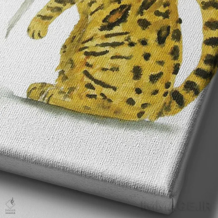 تابلو گربهٔ بنگال و دستمال توالت اثر آلکسی دیمیتریویچ شمیروف - نمای نزدیک بافت بوم