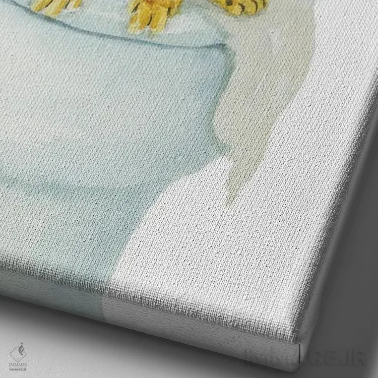 تابلو گربهٔ بنگال روی توالت اثر آلکسی دیمیتریویچ شمیروف - نمای نزدیک بافت بوم