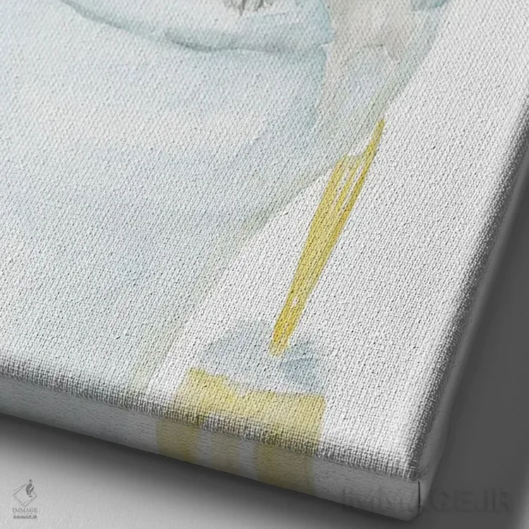 تابلو گربهٔ تیبی خاکستری روی توالت اثر آلکسی دیمیتریویچ شمیروف - نمای نزدیک بافت بوم