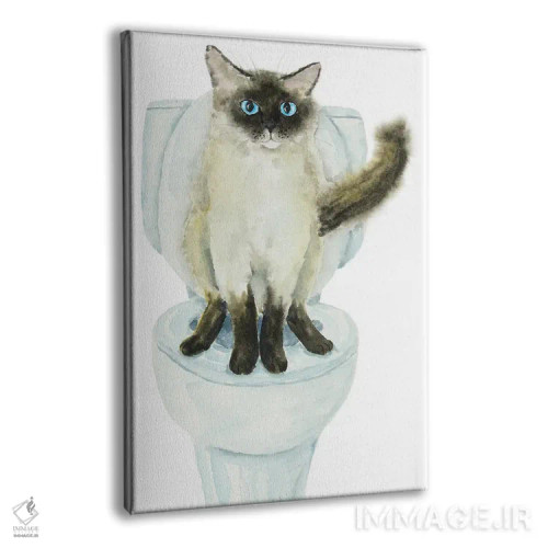 تابلو گربهٔ سیامی رگدال روی توالت اثر آلکسی دیمیتریویچ شمیروف - نمای پرسپکتیو محصول