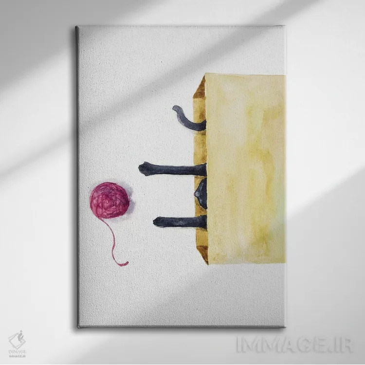 تابلو گربهٔ سیاه در جعبه اثر آلکسی دیمیتریویچ شمیروف - نمای روبهرو روی دیوار