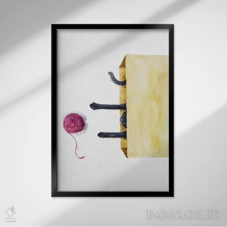 تابلو گربهٔ سیاه در جعبه اثر آلکسی دیمیتریویچ شمیروف - نمای قابدار مشکی