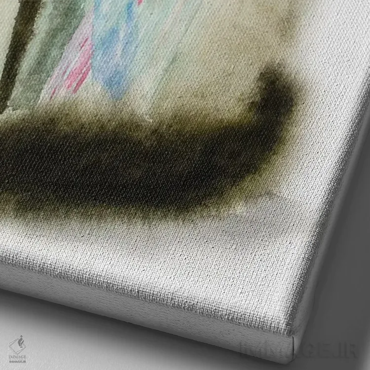 تابلو گربهٔ سیامی رگدال و مسواکها اثر آلکسی دیمیتریویچ شمیروف - نمای نزدیک بافت بوم