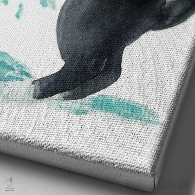 تابلو گربهٔ تاکسیدو و دستمال توالت اثر آلکسی دیمیتریویچ شمیروف - نمای نزدیک بافت بوم