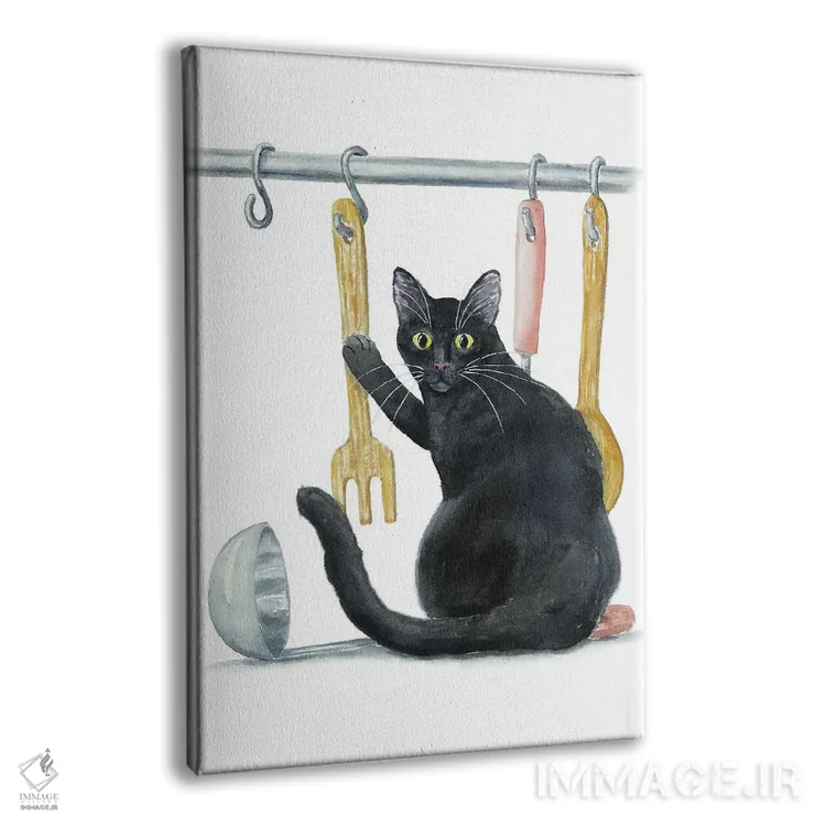 تابلو گربهٔ سیاه در آشپزخانه اثر آلکسی دیمیتریویچ شمیروف - نمای پرسپکتیو محصول