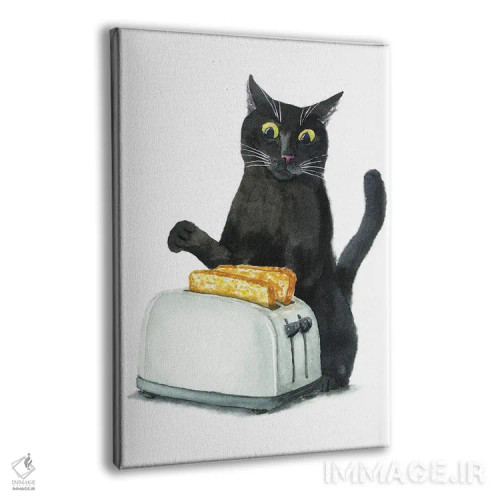 تابلو گربهٔ سیاه و توستر اثر آلکسی دیمیتریویچ شمیروف - نمای پرسپکتیو محصول