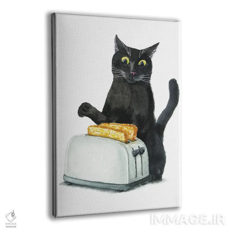 تابلو گربهٔ سیاه و توستر اثر آلکسی دیمیتریویچ شمیروف - نمای پرسپکتیو محصول