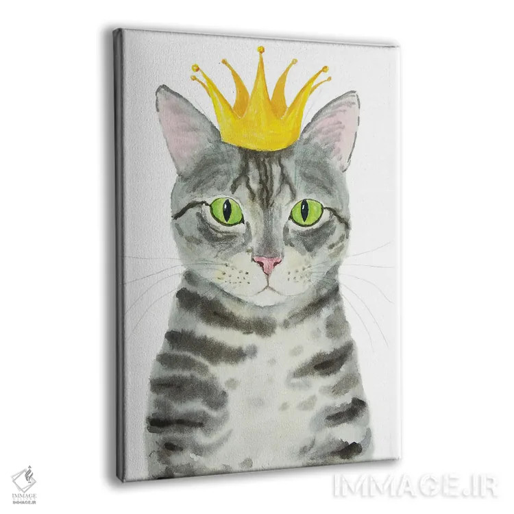 تابلو گربهٔ خاکستری راهراه تاجدار اثر آلکسی دیمیتریویچ شمیروف - نمای پرسپکتیو محصول