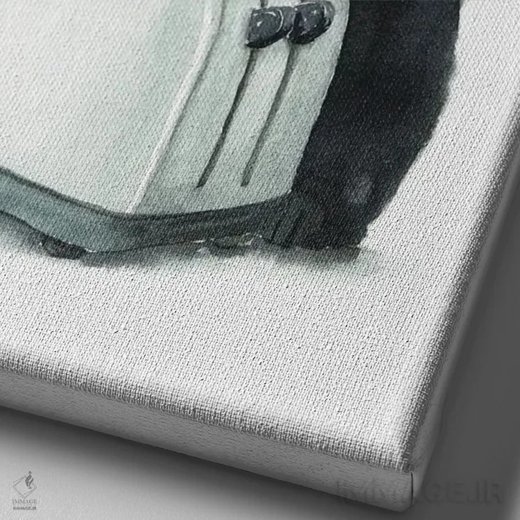 تابلو گربهٔ سیاه و توستر اثر آلکسی دیمیتریویچ شمیروف - نمای نزدیک بافت بوم