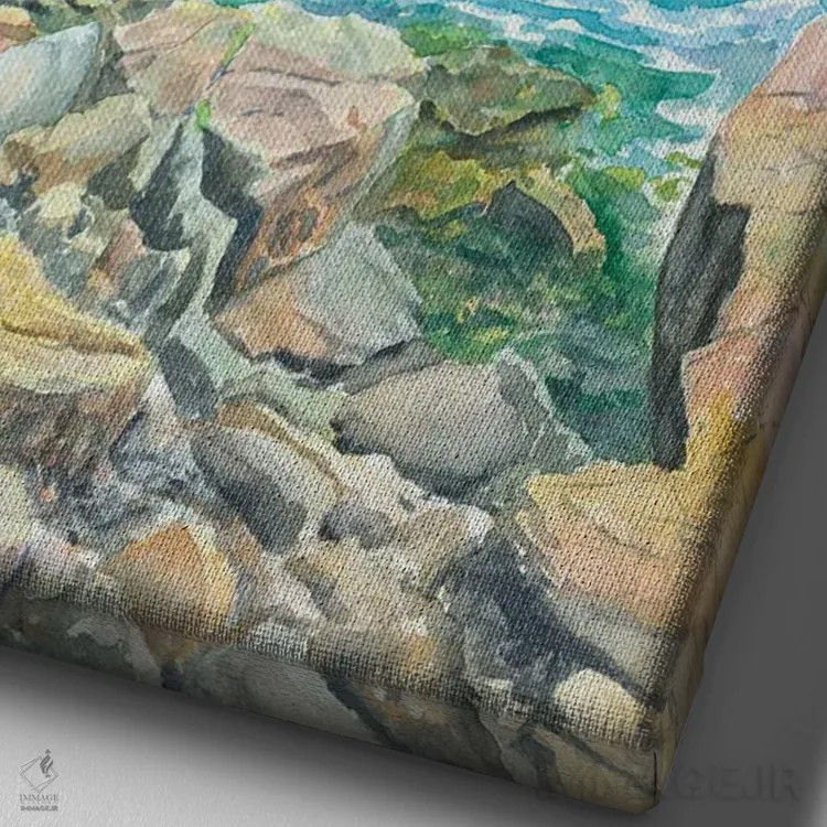 تابلو پارک ملی آکادیا (آمریکا) اثر آلکسی دیمیتریویچ شمیروف - نمای نزدیک بافت بوم