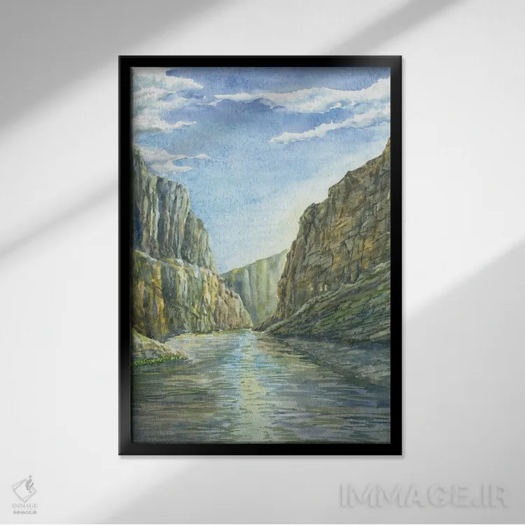 تابلو پارک ملی بیگ بند (آمریکا) اثر آلکسی دیمیتریویچ شمیروف - نمای قابدار مشکی