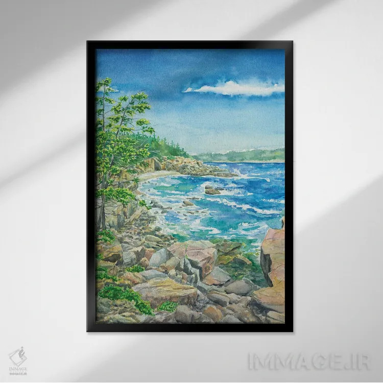 تابلو پارک ملی آکادیا (آمریکا) اثر آلکسی دیمیتریویچ شمیروف - نمای قابدار مشکی