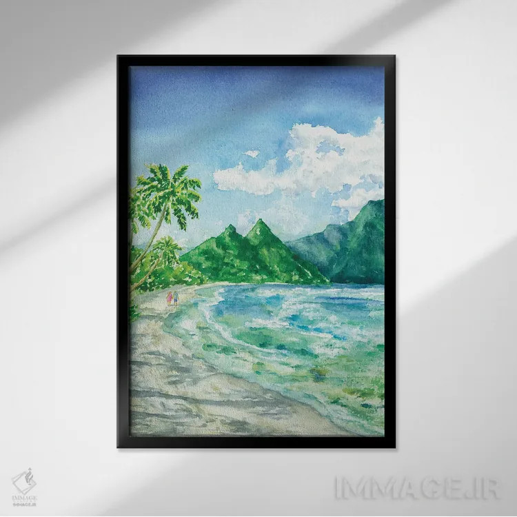 تابلو پارک ملی ساموآی آمریکا اثر آلکسی دیمیتریویچ شمیروف - نمای قابدار مشکی