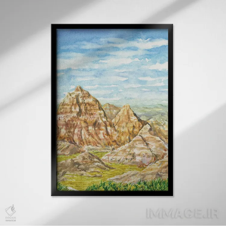 تابلو پارک ملی بدلندز (آمریکا) اثر آلکسی دیمیتریویچ شمیروف - نمای قابدار مشکی