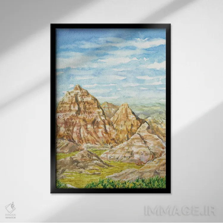 تابلو پارک ملی بدلندز (آمریکا) اثر آلکسی دیمیتریویچ شمیروف - نمای قابدار مشکی