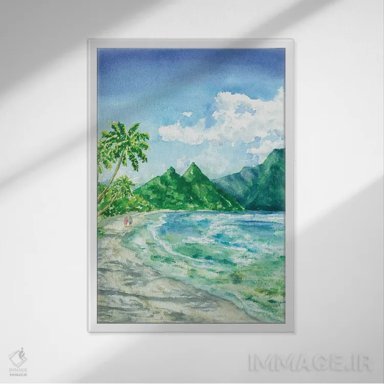 تابلو پارک ملی ساموآی آمریکا اثر آلکسی دیمیتریویچ شمیروف - نمای قابدار سفید