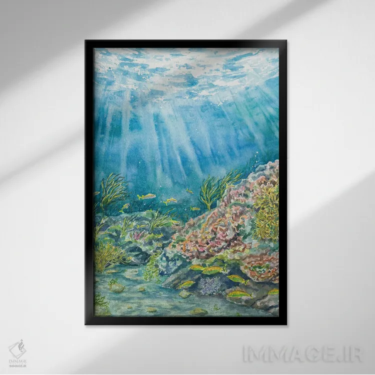 تابلو پارک ملی بیسکین (آمریکا) اثر آلکسی دیمیتریویچ شمیروف - نمای قابدار مشکی