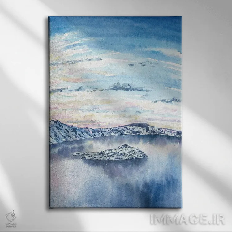 تابلو پارک ملی دریاچه دهانه آتشفشانی اثر آلکسی دیمیتریویچ شمیروف - نمای روبهرو روی دیوار