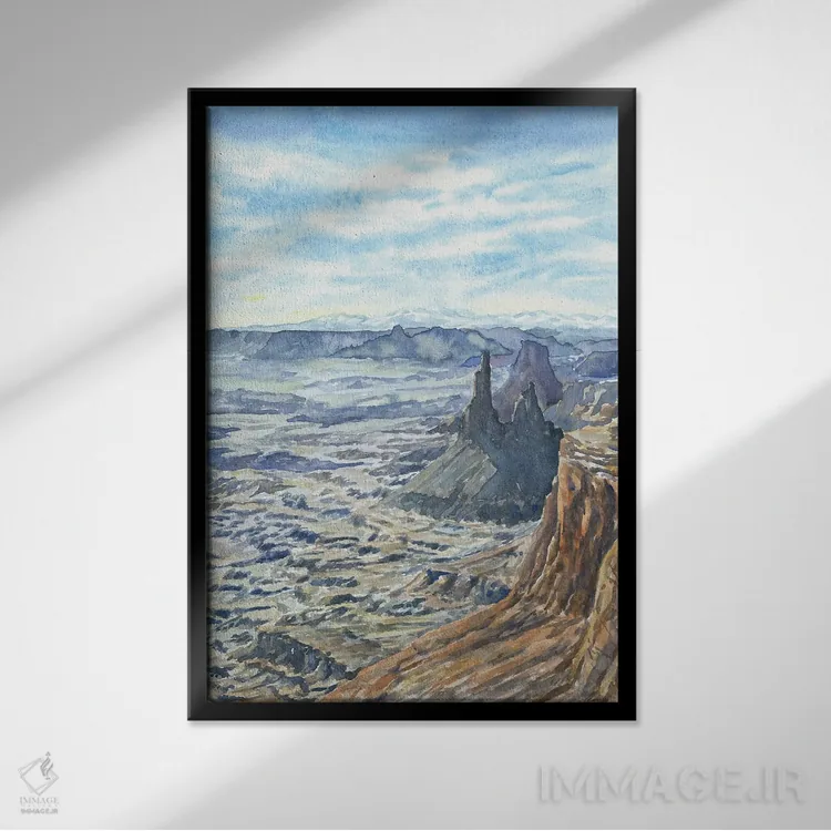 تابلو پارک ملی کنیونلندز (آمریکا) اثر آلکسی دیمیتریویچ شمیروف - نمای قابدار مشکی