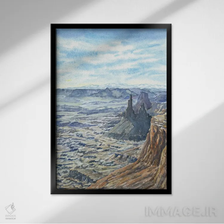 تابلو پارک ملی کنیونلندز (آمریکا) اثر آلکسی دیمیتریویچ شمیروف - نمای قابدار مشکی