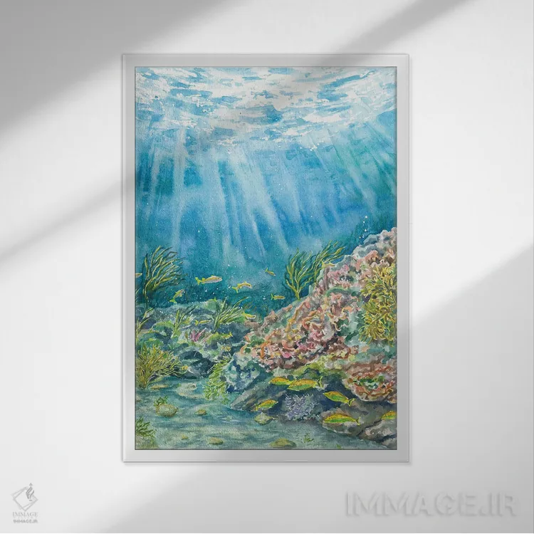 تابلو پارک ملی بیسکین (آمریکا) اثر آلکسی دیمیتریویچ شمیروف - نمای قابدار سفید