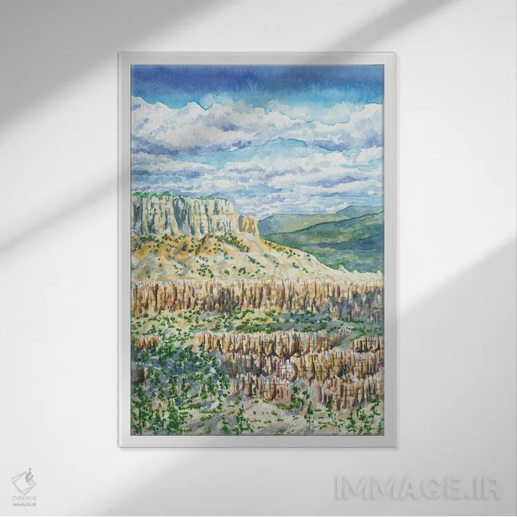 تابلو پارک ملی برایس کنیون اثر آلکسی دیمیتریویچ شمیروف - نمای قابدار سفید