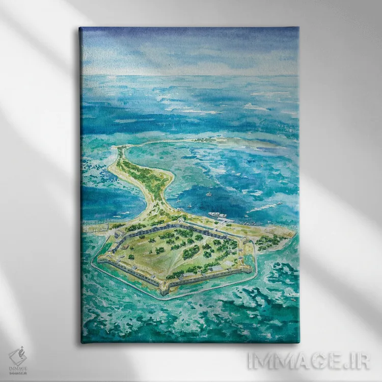 تابلو پارک ملی درای تورتوگاس اثر آلکسی دیمیتریویچ شمیروف - نمای روبهرو روی دیوار