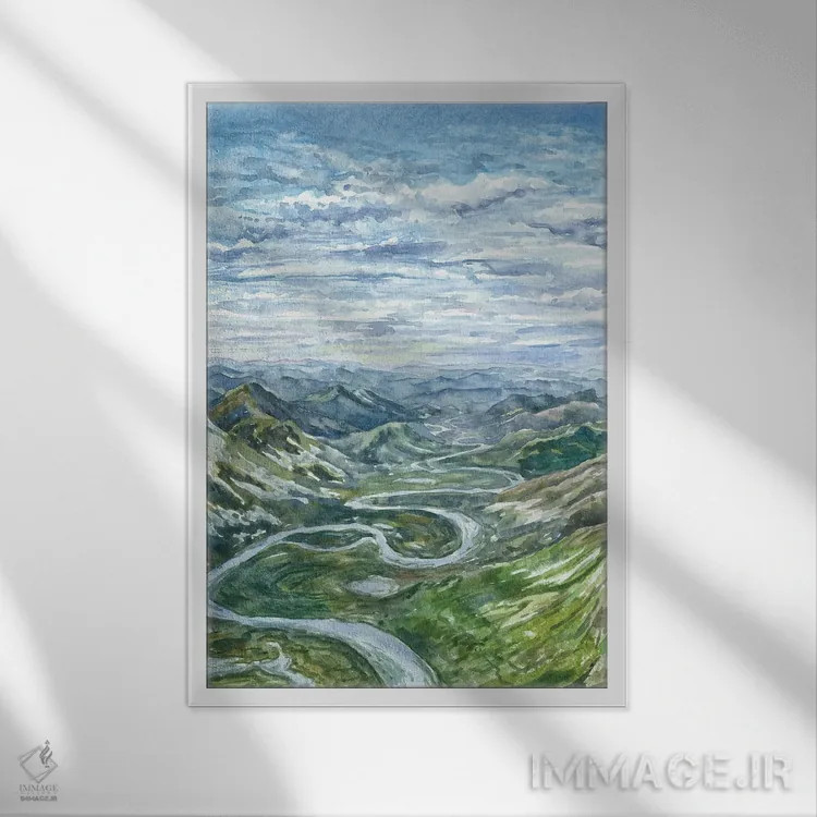 تابلو پارک ملی دروازههای قطب شمال اثر آلکسی دیمیتریویچ شمیروف - نمای قابدار سفید