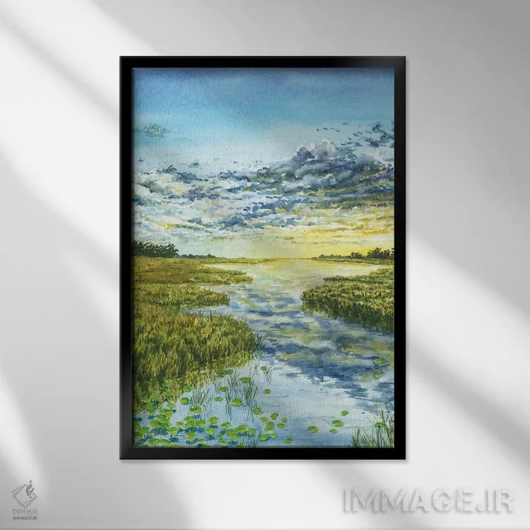 تابلو پارک ملی اورگلیدز اثر آلکسی دیمیتریویچ شمیروف - نمای قابدار مشکی